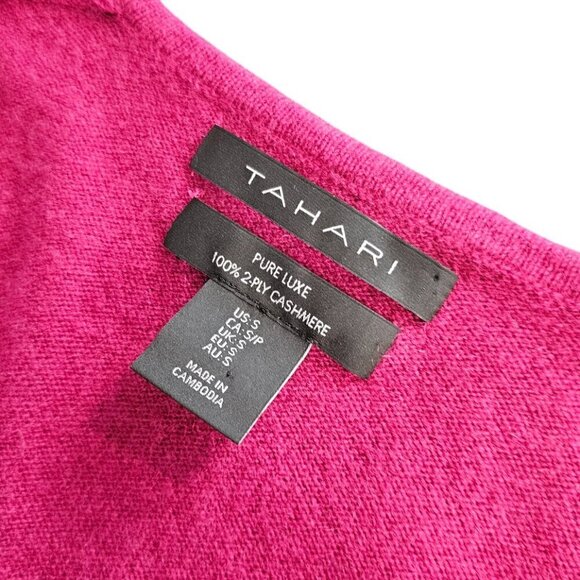 Tahari Womens 100% 2 Ply Cashmere V-Neck Long Sleeve Shirt, Purple, Size Small - Picture 6 of 8
